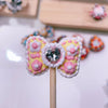 Heart-Bound Sparkle: Individually Hand-Painted Shaped Bow Bead