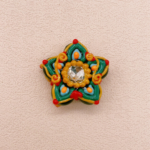 Flying Apsaras: Hand-Painted Zircon Series