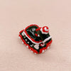 Crimson Noir: Hand-Painted Zircon Beads