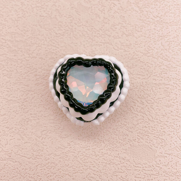 Black and White Hand-Painted Zircon Bow