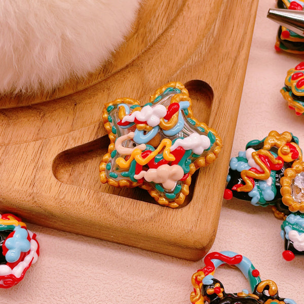 Flying Apsaras: Hand-Painted Dunhuang Heritage Beads