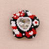 Crimson Noir: Hand-Painted Zircon Beads