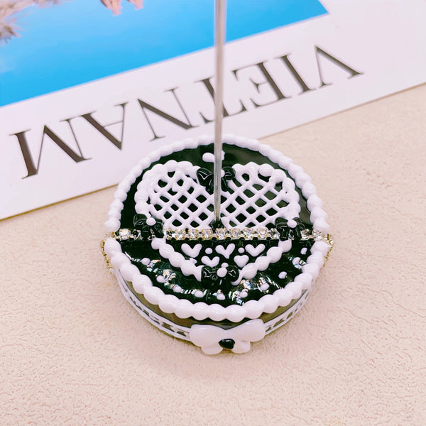 The Monochromatic Muse: Hand-Painted Couture-Style Mini Pedestal