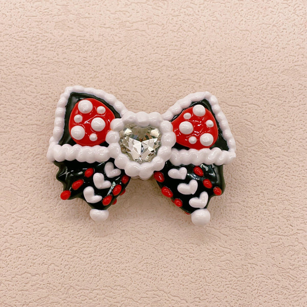 Crimson Noir: Hand-Painted Zircon Beads