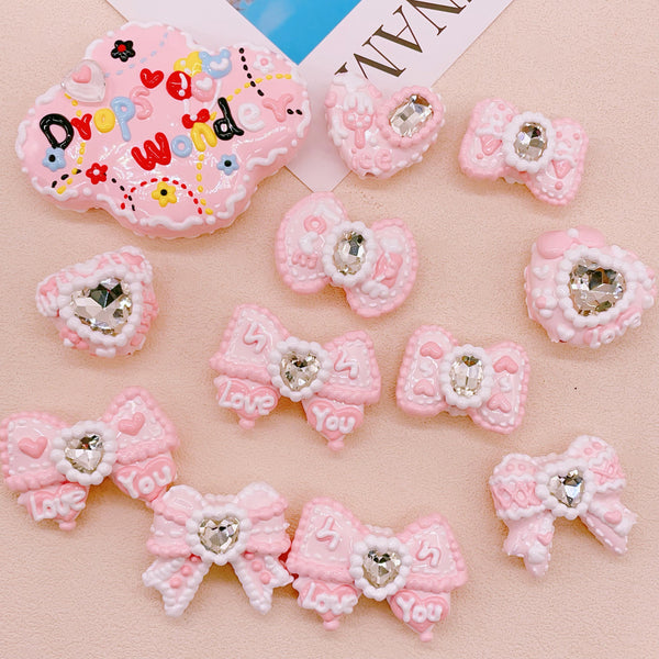 Pink Zircon Bow Bead Accessories