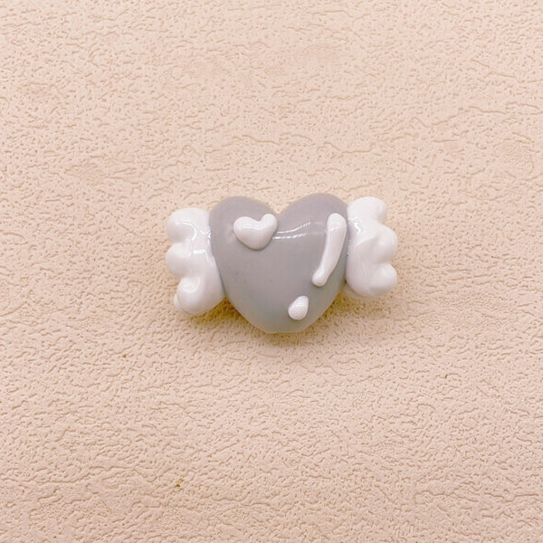 Hand-Painted Artisan Heart "Angel" Craft Beads