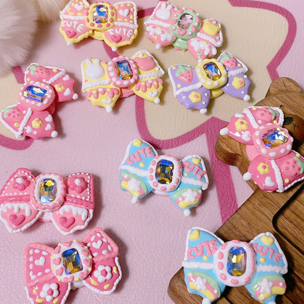 Radiant Ribbon: Individually Hand-Painted Squishy Zircon Bow Bead