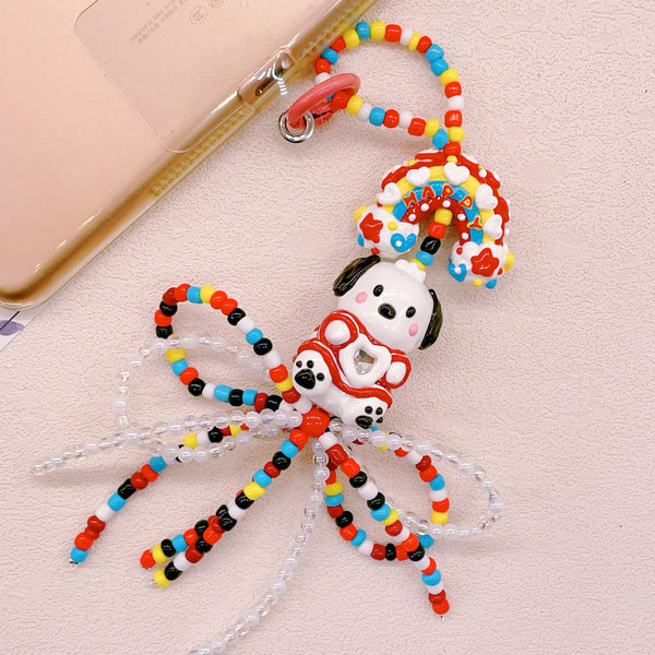 Hand-Sculpted Artisan Puppy & Ribbon Auto Charm