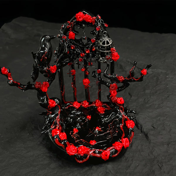 Cathedral of Crimson: 3D Hand-Painted Gothic Noir Scene Display Base
