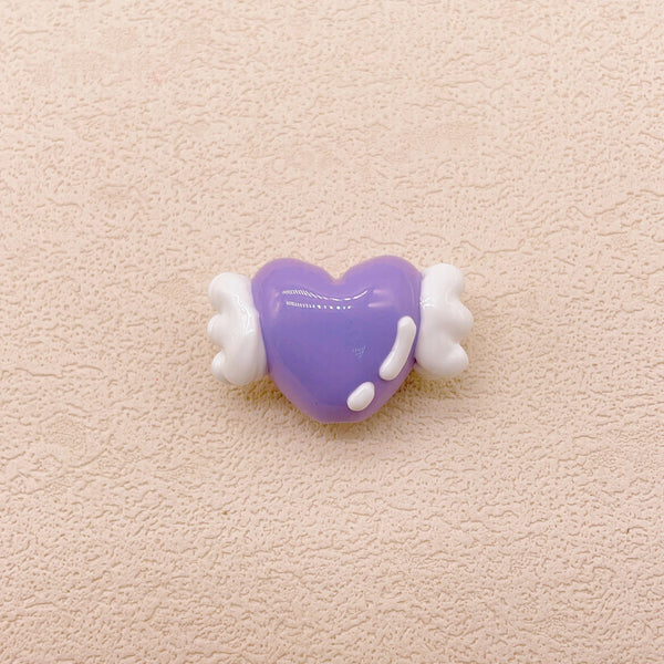 Hand-Painted Artisan Heart "Angel" Craft Beads