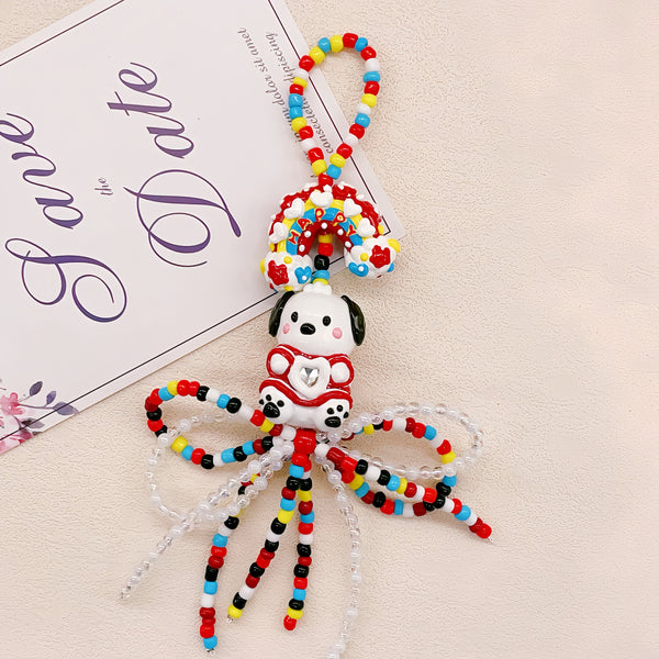 Hand-Sculpted Artisan Puppy & Ribbon Auto Charm