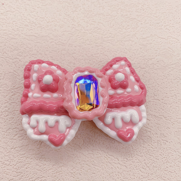 Radiant Ribbon: Individually Hand-Painted Squishy Zircon Bow Bead