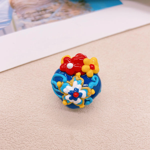 Palace-Style Hand-Painted Bead Set