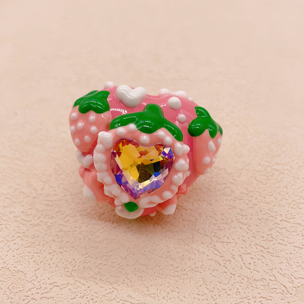 Heartbeat Radiance: Individually Hand-Painted Squishy Zircon Heart Bead