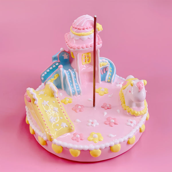 Whimsical Fairground: Hand-Painted Amusement Park Display Stand