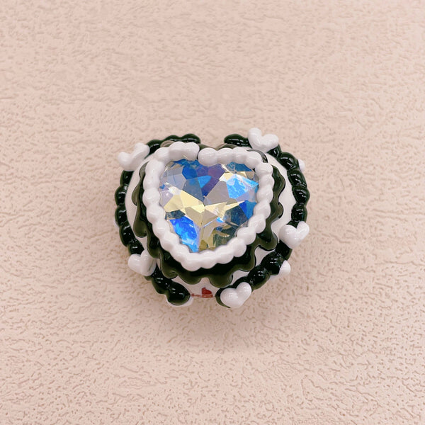 Black and White Hand-Painted Zircon Bow