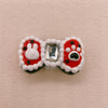 Crimson Noir: Hand-Painted Zircon Beads