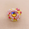 Heartbeat Radiance: Individually Hand-Painted Squishy Zircon Heart Bead
