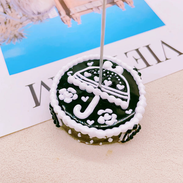 The Monochromatic Muse: Hand-Painted Couture-Style Mini Pedestal