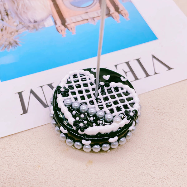 The Monochromatic Muse: Hand-Painted Couture-Style Mini Pedestal