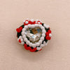 Crimson Noir: Hand-Painted Zircon Beads