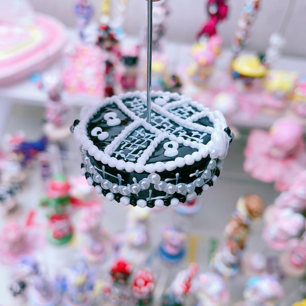 The Monochromatic Muse: Hand-Painted Couture-Style Mini Pedestal