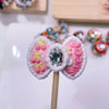 Royal Knot: Individually Hand-Painted Bow Bead with Oval Zircon Focal