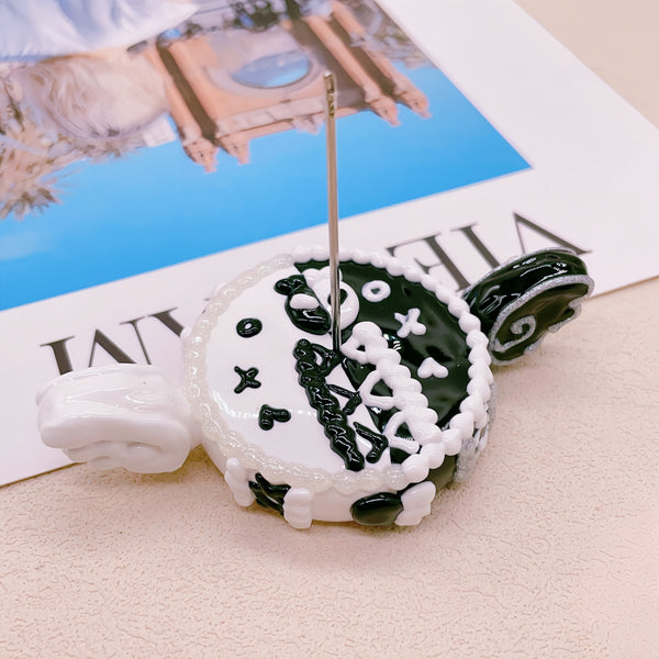 The Monochromatic Muse: Hand-Painted Couture-Style Mini Pedestal