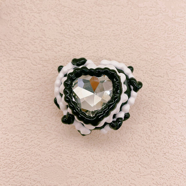 Black and White Hand-Painted Zircon Bow