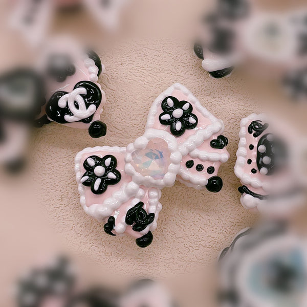 Hand-Painted Parisian Elegance Bow