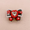 Crimson Noir: Hand-Painted Zircon Beads