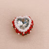 Crimson Noir: Hand-Painted Zircon Beads