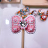 Heart-Bound Sparkle: Individually Hand-Painted Shaped Bow Bead