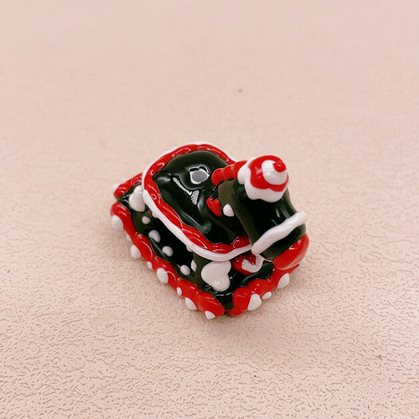 Crimson Noir: Hand-Painted Zircon Beads