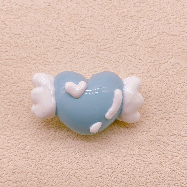 Hand-Painted Artisan Heart "Angel" Craft Beads