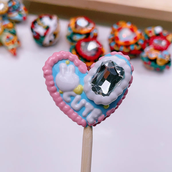 Infinite Pulse: Individually Hand-Painted Large Heart Bead with Square Zircon