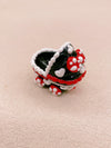 Crimson Noir: Hand-Painted Zircon Beads