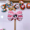 Heart-Bound Sparkle: Individually Hand-Painted Shaped Bow Bead