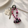 Midnight Petal — Hand-Painted Artisan Cat-Silhouette Keyring & Bag Charm