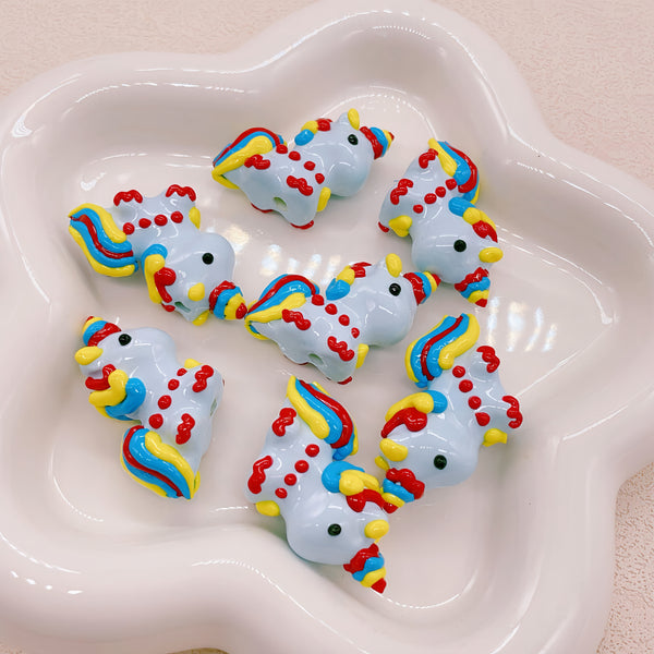 Mythical Whisper: Individually Hand-Painted Mini Unicorn Bead