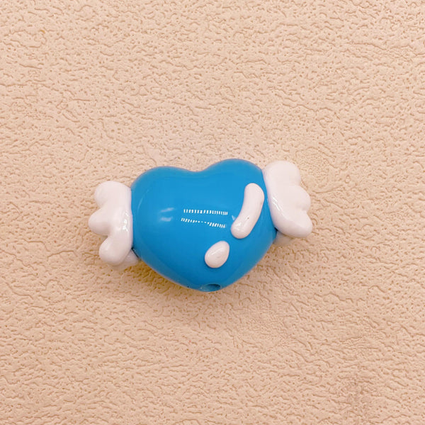 Hand-Painted Artisan Heart "Angel" Craft Beads