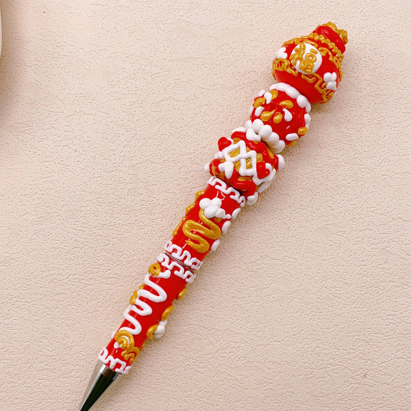 Eternal Bliss: Hand-Painted Beaded Pen