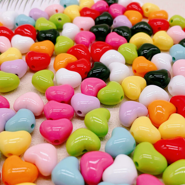 Multicolor Heart Beads for DIY Jewelry