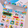 DIY Hand-Painted Crayon Shin-Chan Calculator, Dual Power (Battery & Solar), Unique Handmade Desk Decor for Students Office