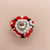 Crimson Noir: Hand-Painted Zircon Beads