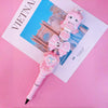 Sparkling Muse: Hand-Painted Dual Zircon Figurine Artisan Pen