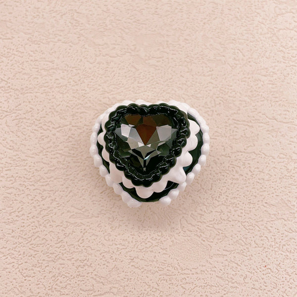 Black and White Hand-Painted Zircon Bow