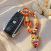 Amber Hug — Hand-Painted Artisan Bear-Silhouette Keyring & Bag Charm