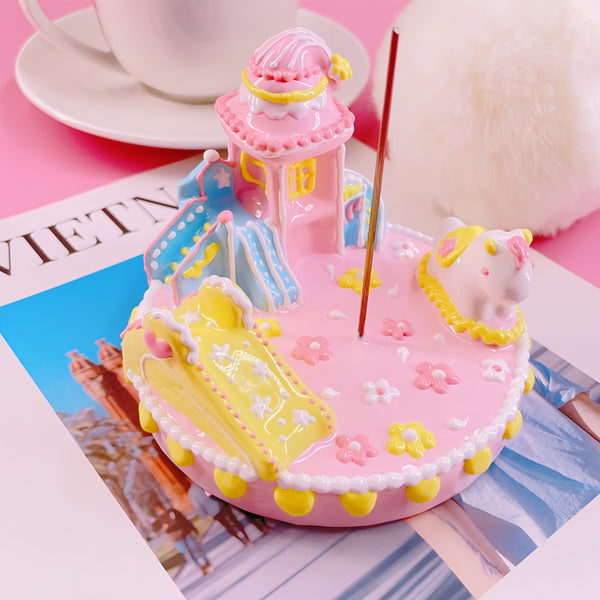 Whimsical Fairground: Hand-Painted Amusement Park Display Stand
