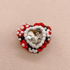 Crimson Noir: Hand-Painted Zircon Beads